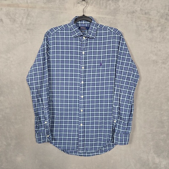 Polo Ralph Lauren Other - Polo Ralph Lauren‎ shirt Men's Medium Purple Green micro Plaid L/S classic fit